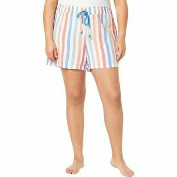 Jenni Bold Stripe Plus Size XS Light Weight Printed Pajama Shorts - Picture 1 of 5